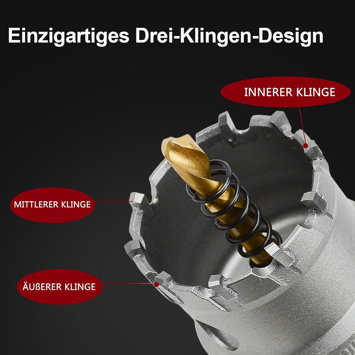 140mm Lochsäge Hartmetall-Bohrer, TCT-Metall Lochsäge Bohrer für Edelstahl, Eisen, Legierung, Holz,