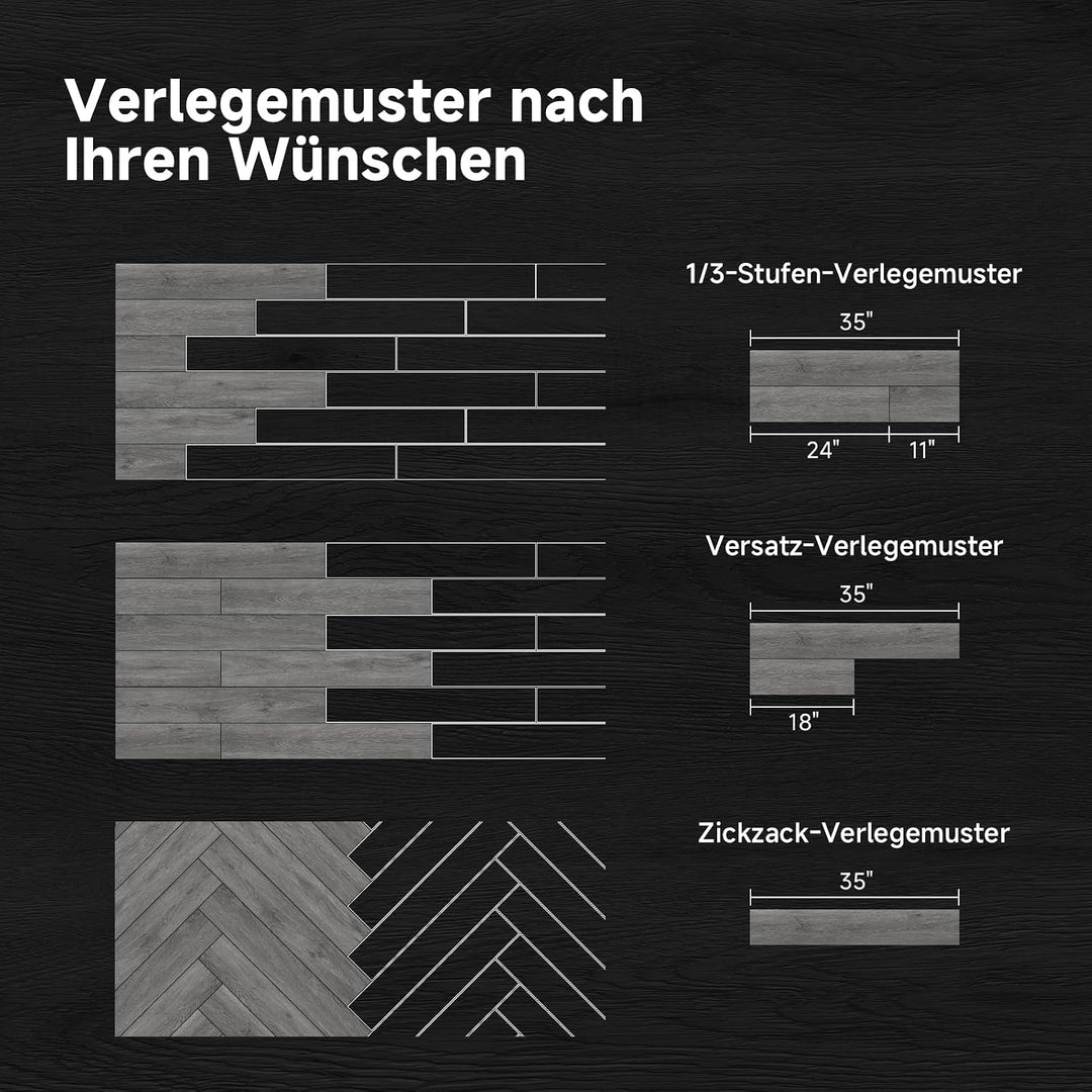 Vinylboden Selbstklebend, Holzoptik Wasserdicht Vinylboden, PVC Bodenbelag, 37 Dielen, für Küchen Es