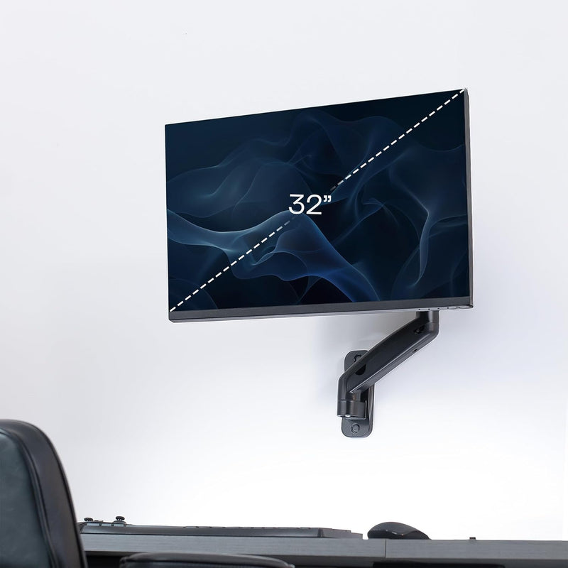 VIVO MOUNT-V001G Höhenverstellbare, pneumatische, verlängerte Arm, Einzel-Monitorwandhalterung, voll