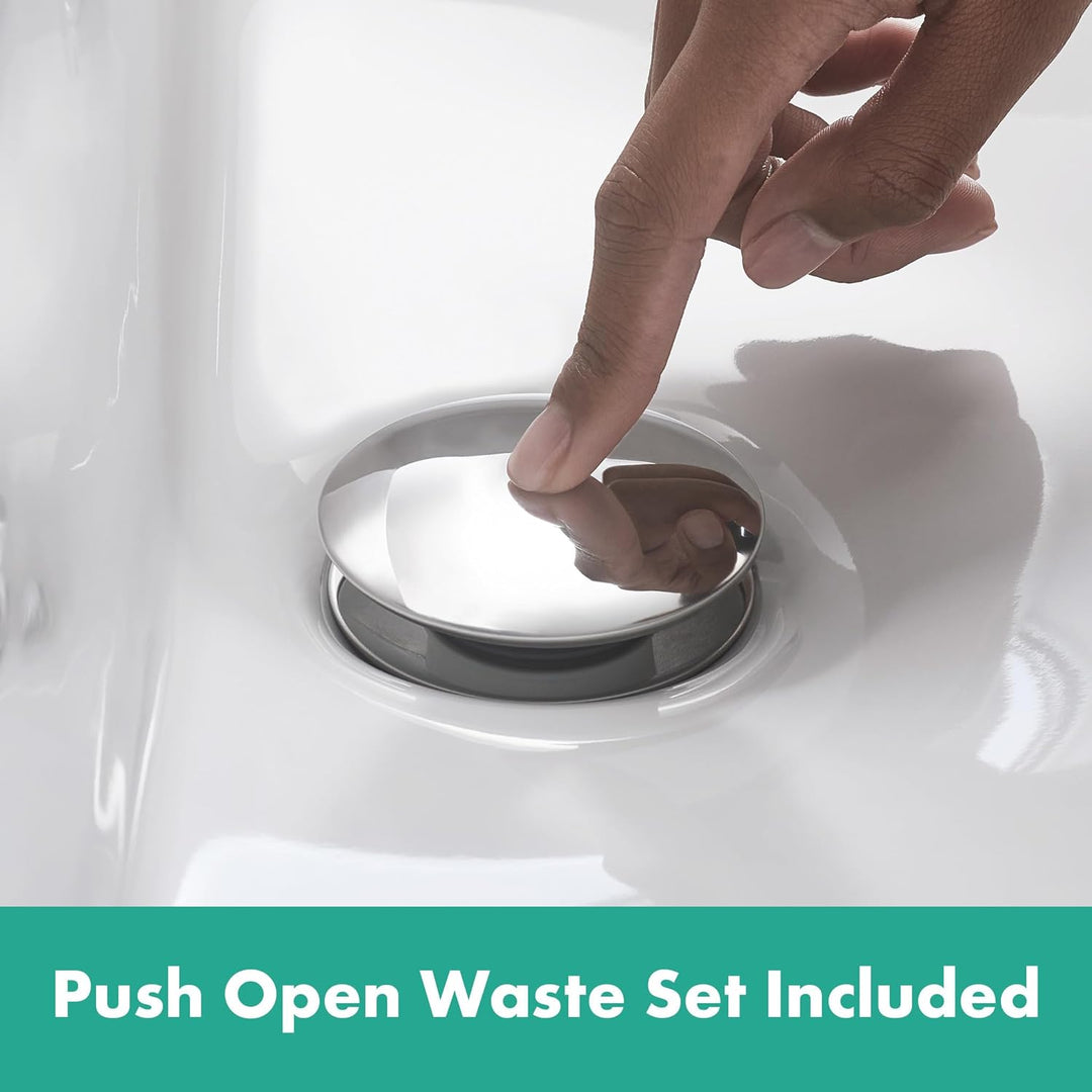 hansgrohe Wasserhahn Talis E (Armatur mit Auslauf Höhe 80mm und Push-Open Ablaufgarnitur) Chrom Chro