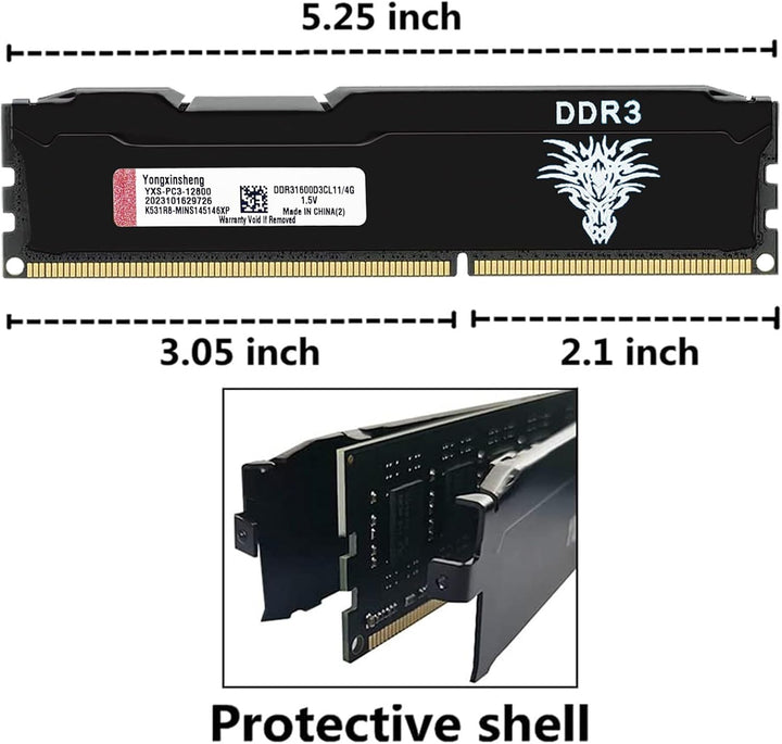DDR3 8GB Kit (4GBx2) Desktop RAM 1600MHz PC3-12800 UDIMM Non-ECC Unbuffered 1.5V 2Rx8 Dual Rank 240