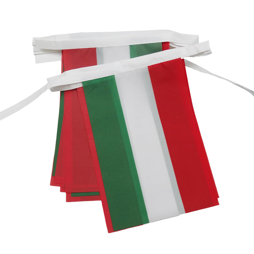 AZ FLAG FAHNENKETTE UNGARN 12 Meter mit 20 flaggen 45x30cm- UNGARISCHE Girlande Flaggenkette 30 x 45