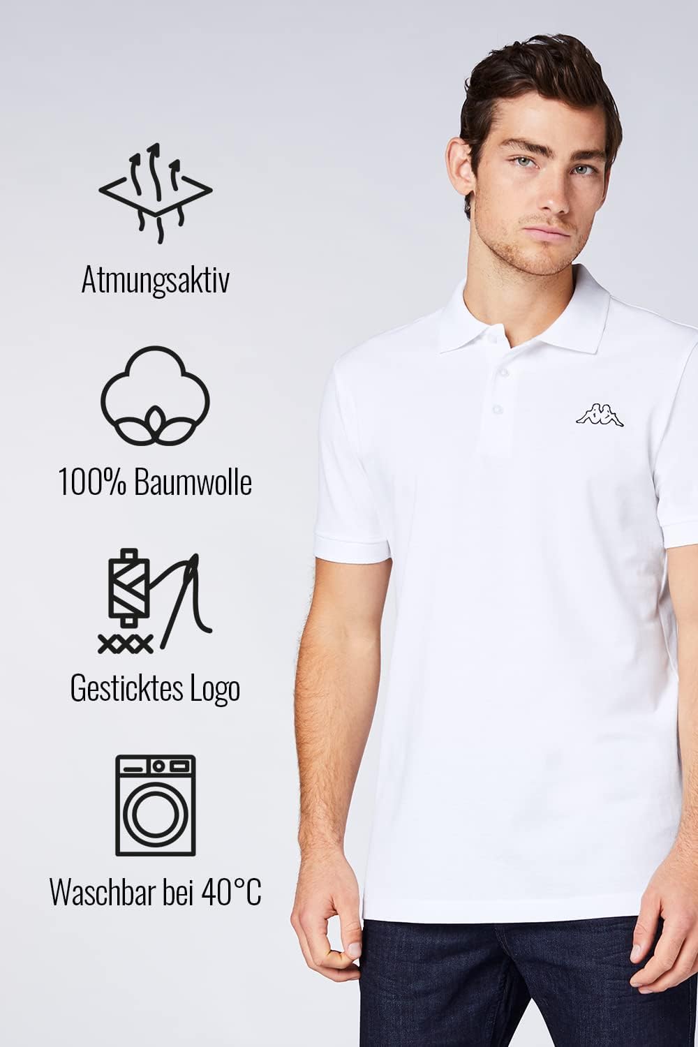 Kappa Herren Polo Shirt VENIST im 2er Pack in M - 5XL | Polo-Hemd mit Logodruck | Basic Poloshirts f