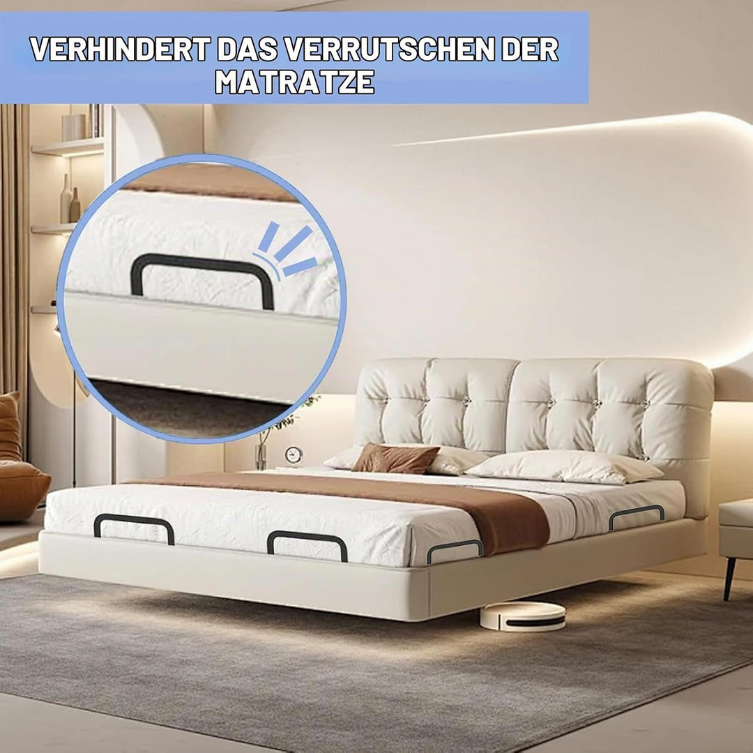 4 Stück Matratzenbügel, Rutschfester Matratzen-Halter, Verstellbarer Matratzenstabilisatoren, Verhin
