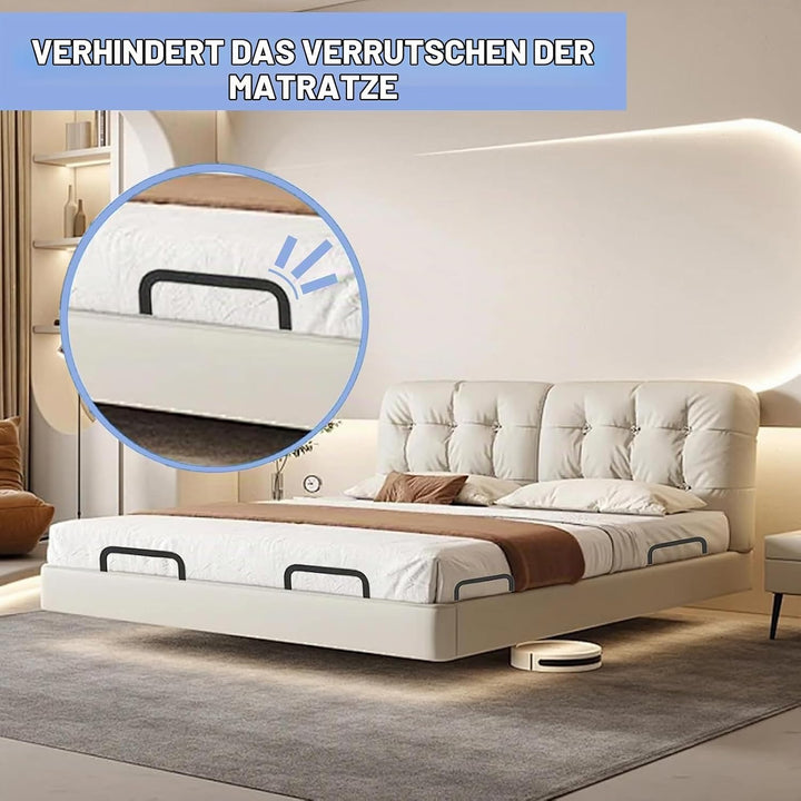 4 Stück Matratzenbügel, Rutschfester Matratzen-Halter, Verstellbarer Matratzenstabilisatoren, Verhin