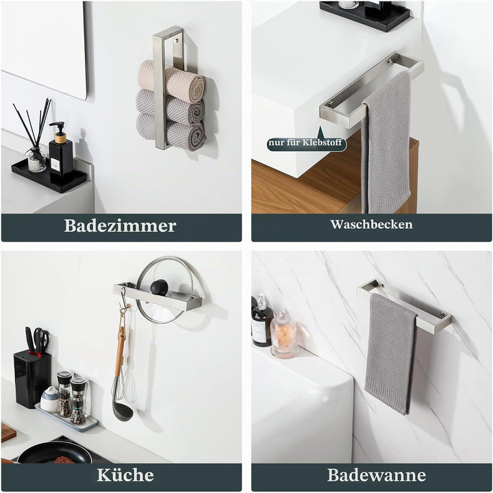 SAYAYO Handtuchhalter ohne Bohren Wand Bad Edelstahl Gebürstet 30CM | Handtuchstange Badezimmer Gäst
