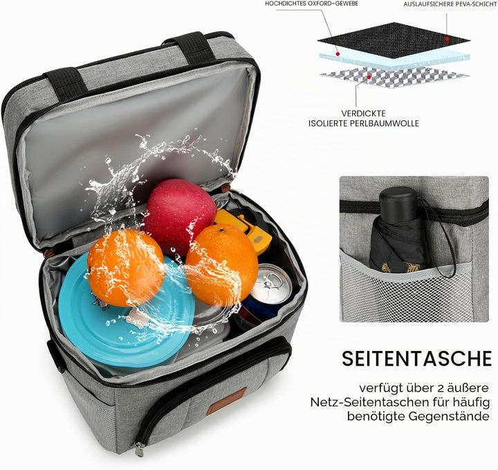JANSBEN Kühltasche Klein Faltbar für 12 Dosen, Lunchtasche Isoliertasche mit 6 Fächern, Thermotasche