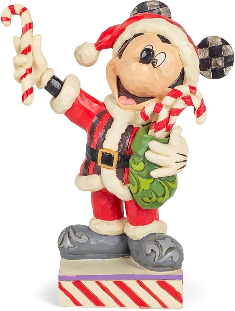 Disney Traditions Mickey Mouse with Candy Canes Figurine