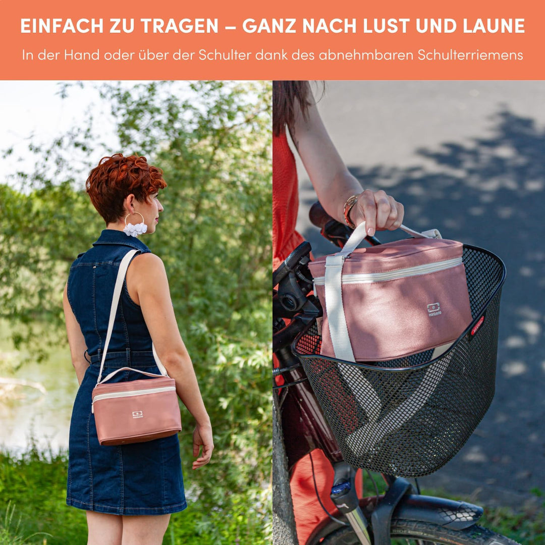 MONBENTO - Kleine Kühltasche für Unterwegs Arctic rosa Moka - Lunch Tasche für Lunchbox, Trinkflasch