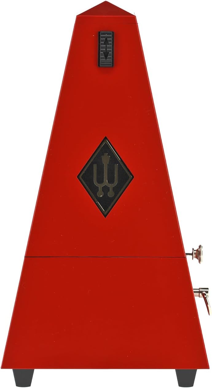Wittner 903558 Taktell Pyramidenform Metronom Kunststoffgehäuse mit Glocke dunkelrot-matt