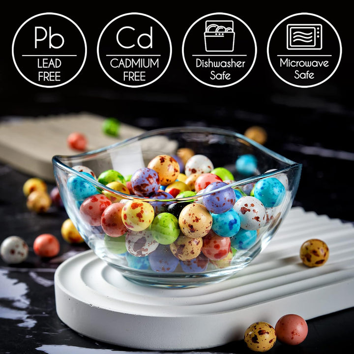 CRYSTALIA Premium Glas Dessertschalen Set 6, 310ml 100% BLEI FREI Stabelbare Glasschalen, Dessertglä