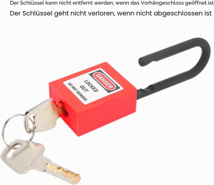 Lockout Vorhängeschloss, 10 Metall Lockout Tagout Schlösser mit 20 Schlüssel Sicherheits Vorhängesch