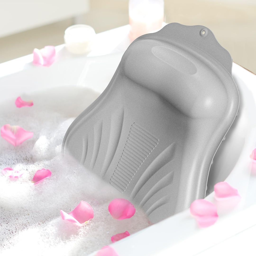 Silikon Badewannenkissen, Mit druckbarem Luftkissen, 32 kraftvolle Saugnäpfe,Weiches und Komfortable