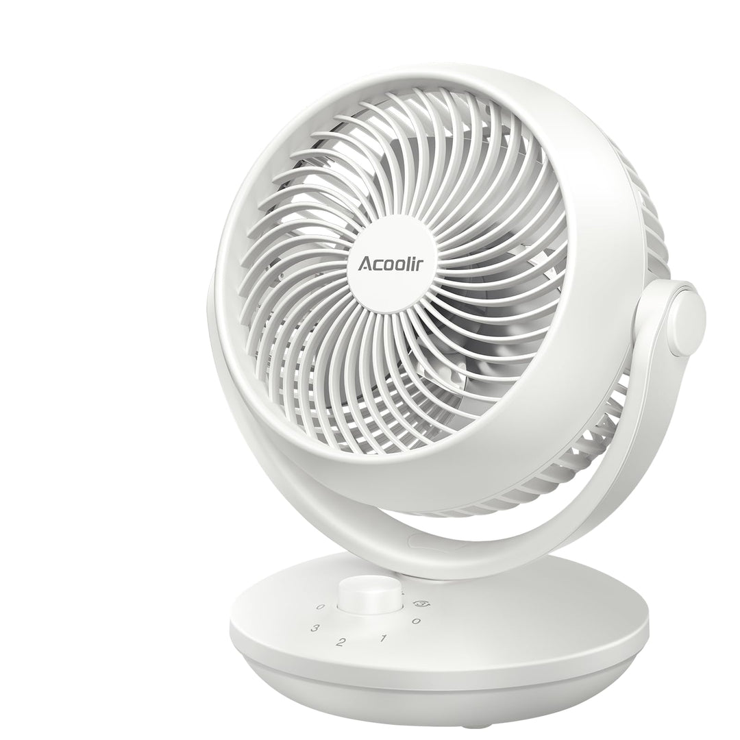 Acoolir Ventilator Leise, 24dB Ultra Powerful Tischventilator, 100° & 70° Oszillation, 3 Geschwindig