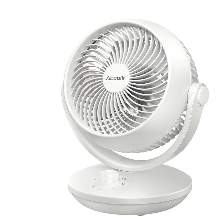 Acoolir Ventilator Leise, 24dB Ultra Powerful Tischventilator, 100° & 70° Oszillation, 3 Geschwindig