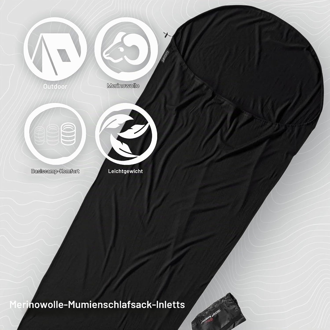 Cocoon Merinoschlafsack Mummy Liner - Merinowolle
