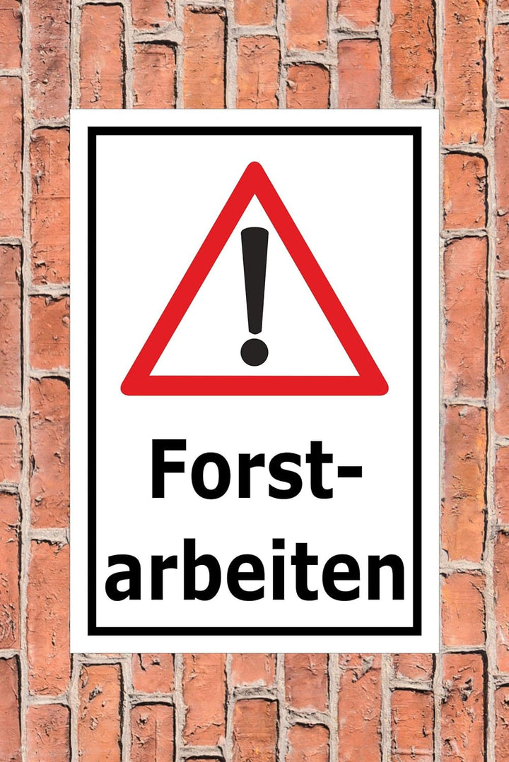 Melis Folienwerkstatt Schild Forst-Arbeiten - 60x40cm - Bohrlöcher - 3mm Aluverbund – 20 VAR S00359-