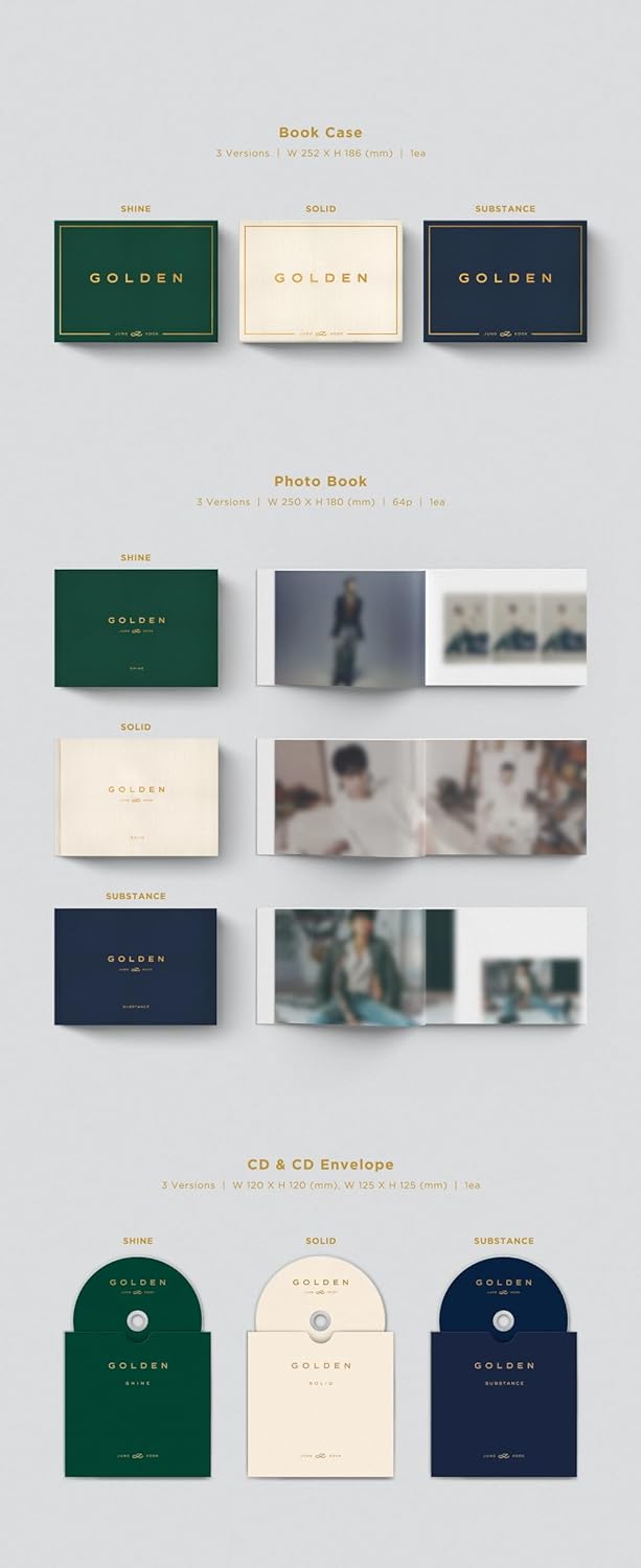 JUNGKOOK BTS - GOLDEN 1st Solo Album+Store Gift (3 ver. SET), 3 Ver. Set