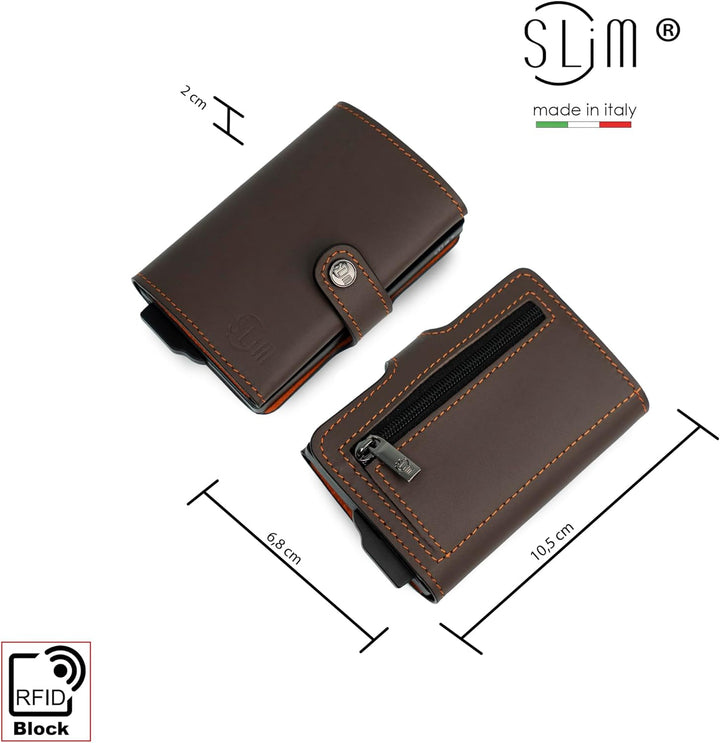SLim Geldbörse für Herren & Damen Smart Wallet kartenetui mit Münzfach & RFID Schutz Portmonee Porte