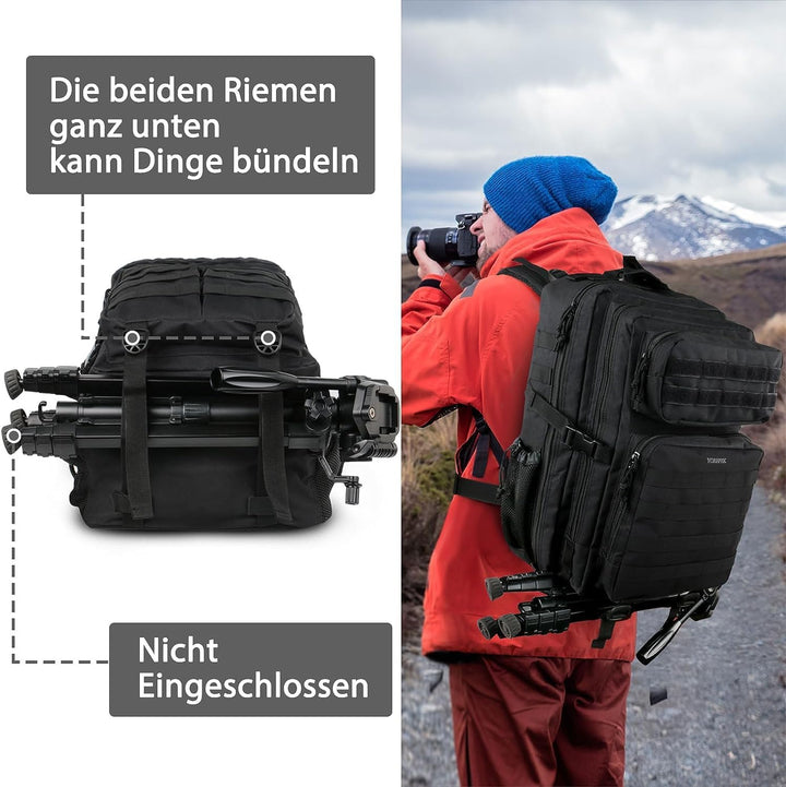 YOREPEK Grosser Militär Rucksack Herren, 40L Outdoor Armee Wasserdicht Taktischer Bundeswehr Rucksäc