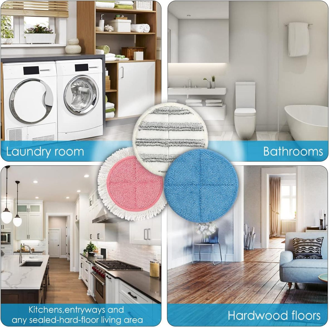 OGORI 6 Packung Ersatz Elektrischer Mopp Wischpads - Reinigungspads, Scrubby Pads und Wachsmop Pads