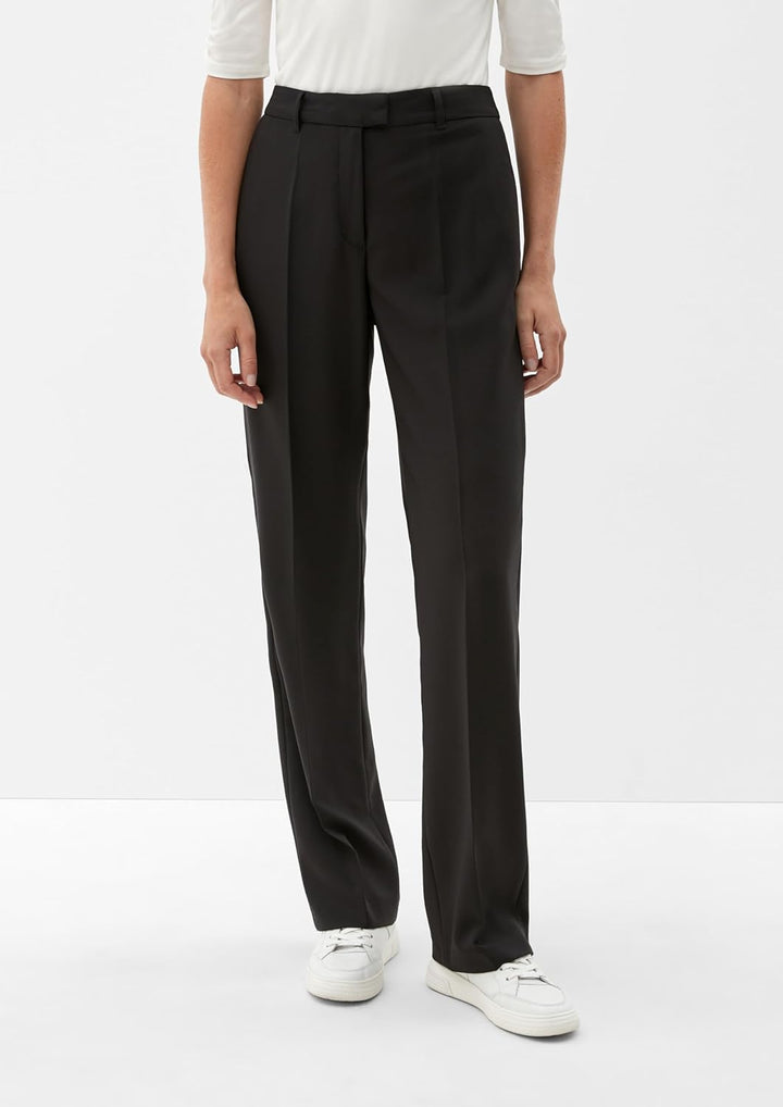 s.Oliver Regular: Hose aus Viskosecrêpe 32 9999_schwarz, 32 9999_schwarz