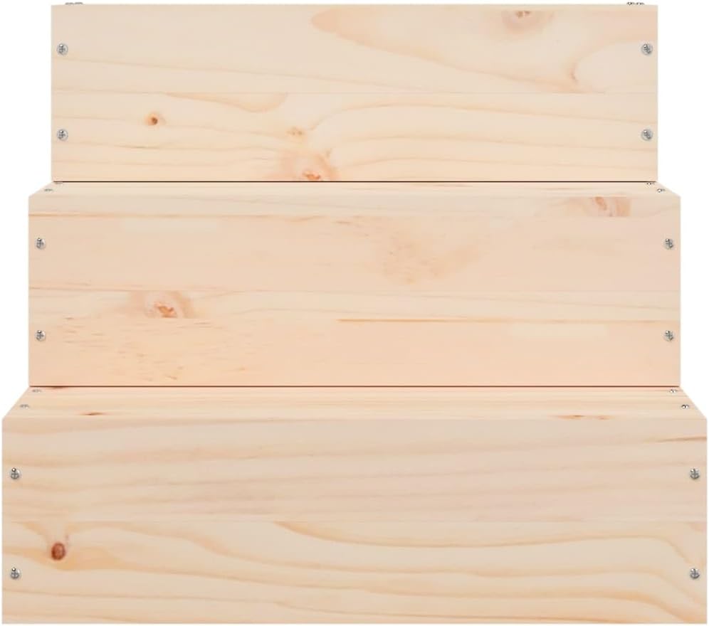 vidaXL Haustiertreppe, Hundetreppe mit Holzrahmen, Katzentreppe mit 3 Stufen, Aufstiegshilfe Treppe
