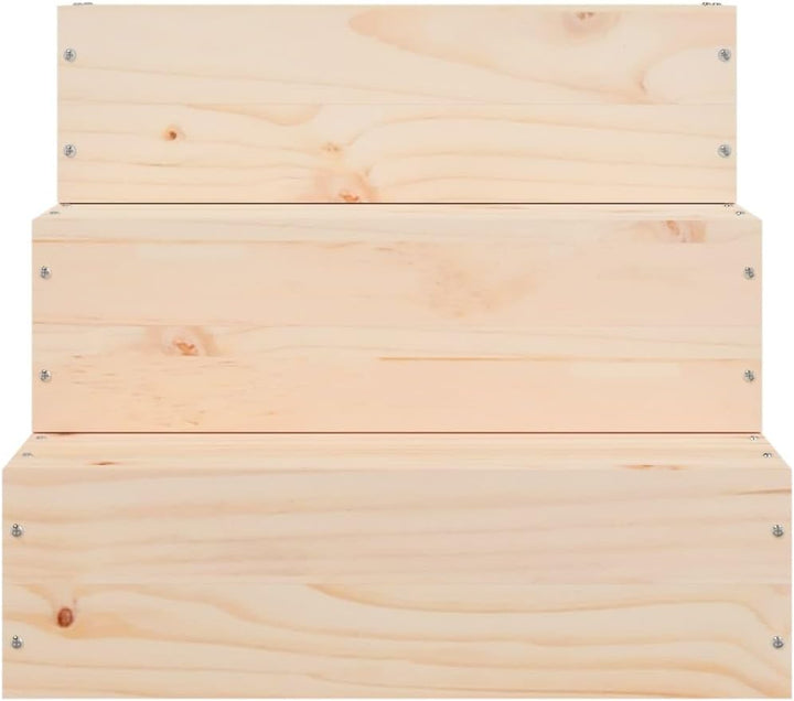 vidaXL Haustiertreppe, Hundetreppe mit Holzrahmen, Katzentreppe mit 3 Stufen, Aufstiegshilfe Treppe