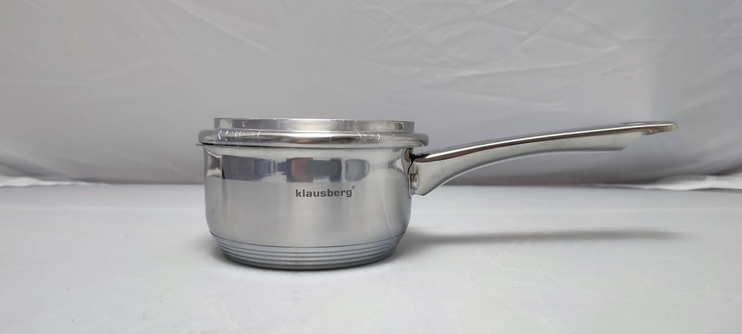 Kochtopf mit Deckel und Griff 0.5 Liter 12cm kb-7131 Edelstahl 0,5 Liter, 0,5 Liter