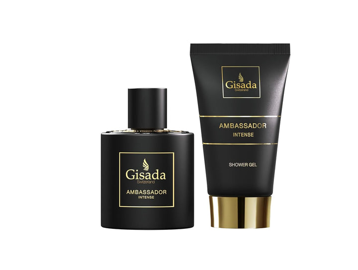 Gisada - Ambassador Intense Set | Geschenkset | Eau de Parfum 50 ml & Duschgel 100 ml | Würziger, fr