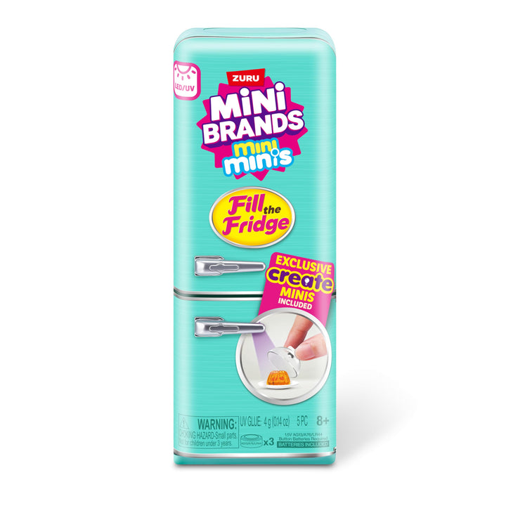 Mini Brands Fill The Fridge Spielset mit UV-Licht von ZURU, zum Sammeln, DIY, Harz zum Spielen, Exkl