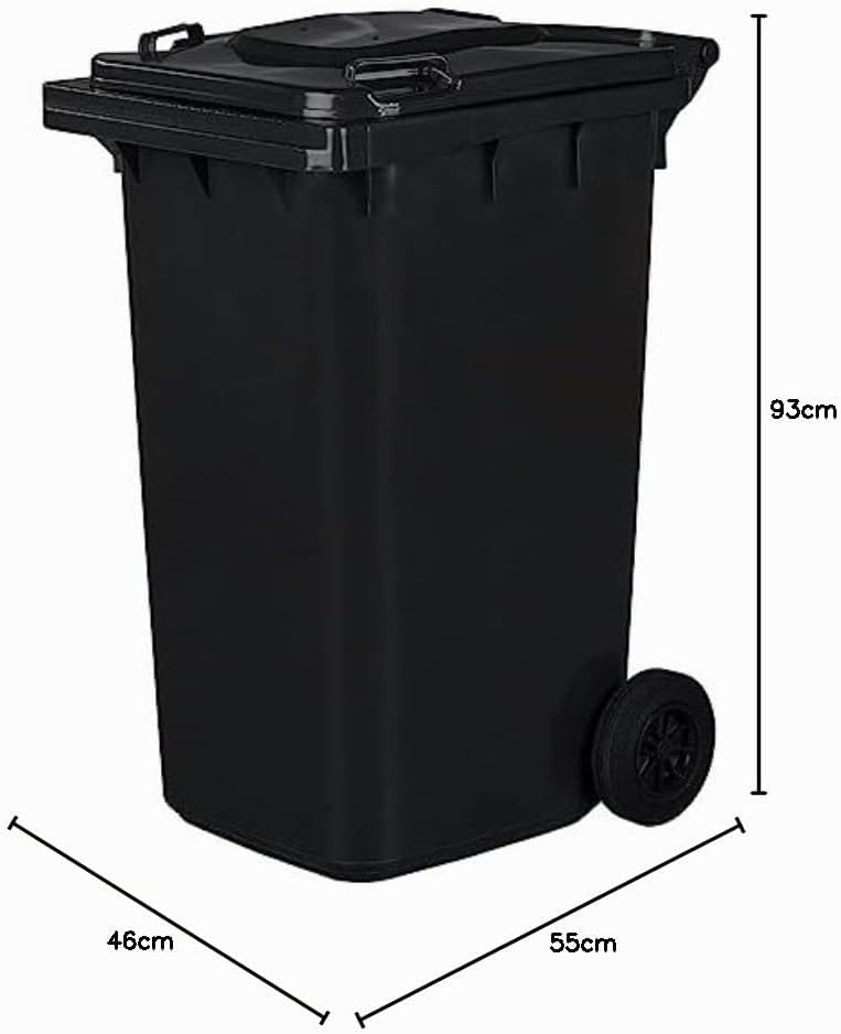 Jestic Mülltonne 120 240 mit leisen Gummirädern, für Mülltrennung, Recycling innen aussen, EN840 (24