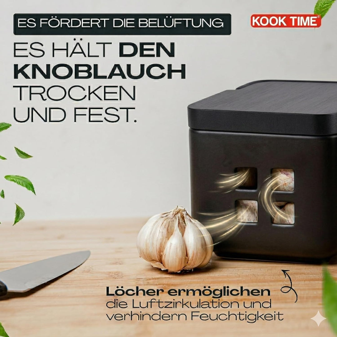 KOOK TIME Salzdose Keramik mit Klappdeckel aus umweltfreundlichem Bambus - Praktischer Salztopf und