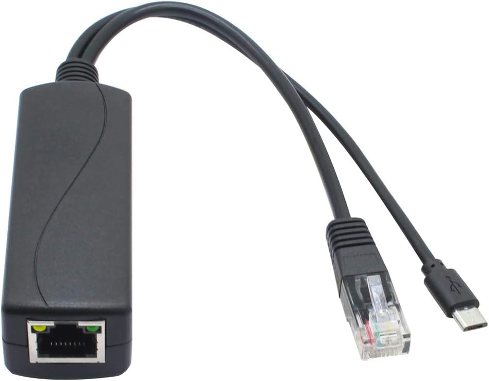 ANVISION 4er Pack 5V PoE Splitter, 48V auf 5V 2.4A Adapter mit Micro USB Stecker, IEEE 802.3af kompa
