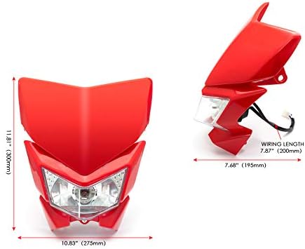 Motorrad Scheinwerfer Gesichtsschutz - Streetfighter & Supermoto - Rot - 12V 35W