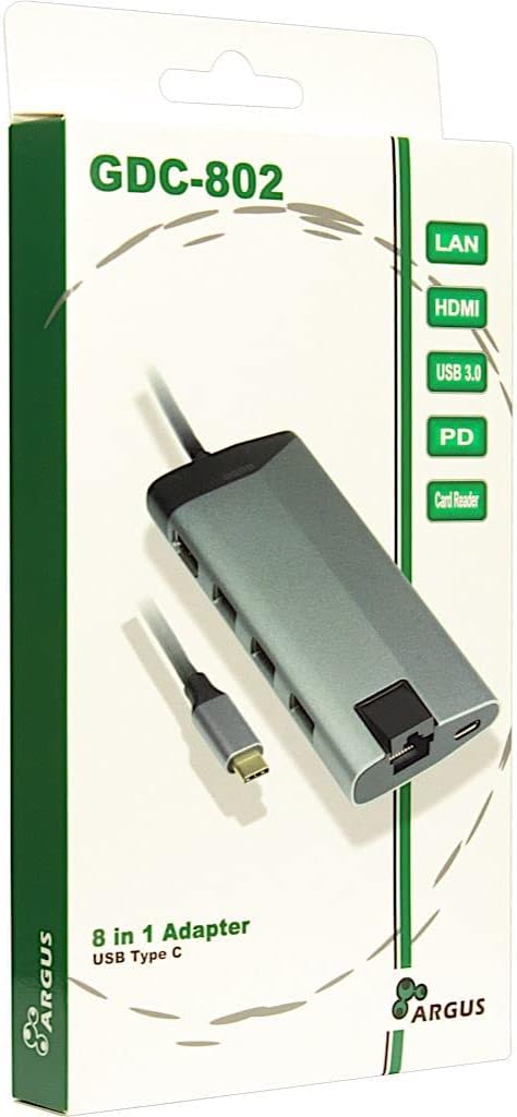 Inter-Tech GDC-802 – multifunktionale USB Type C HDMI Dockingstation, Silver