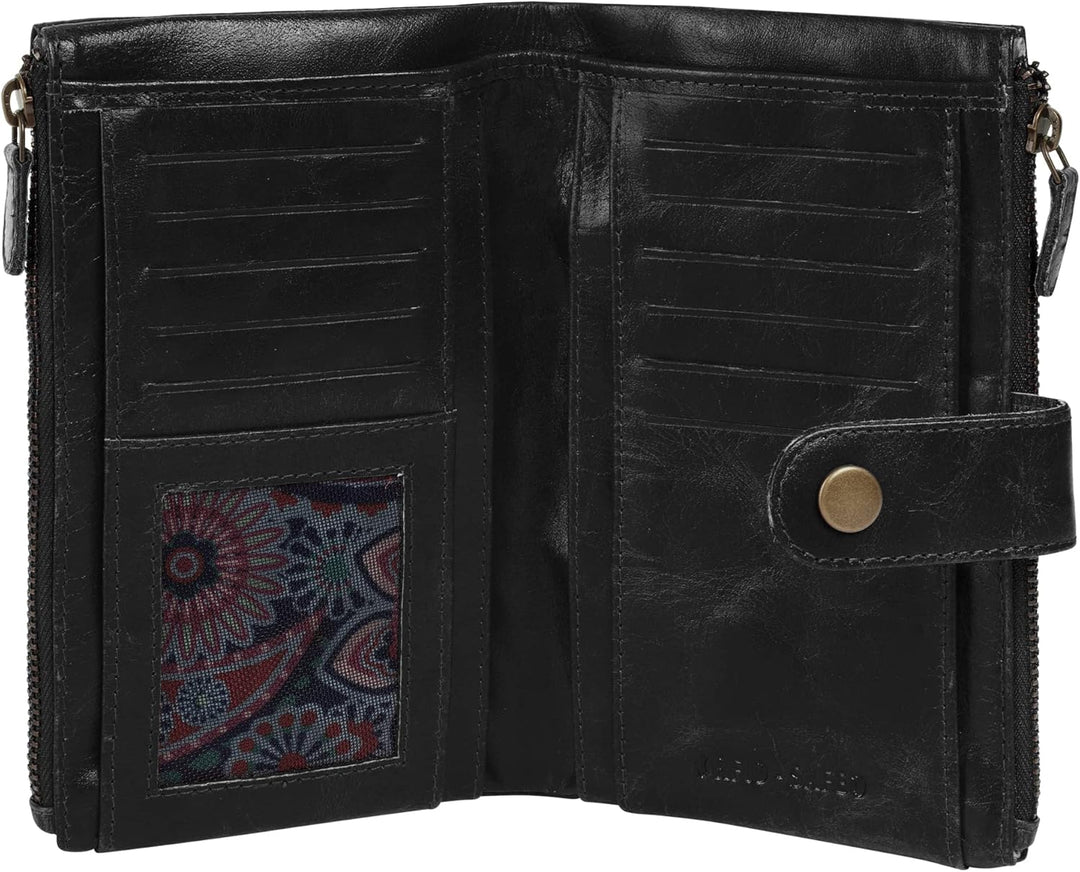 bruno banani Geldbörse Echt Leder schwarz Damen - 021754, Schwarz