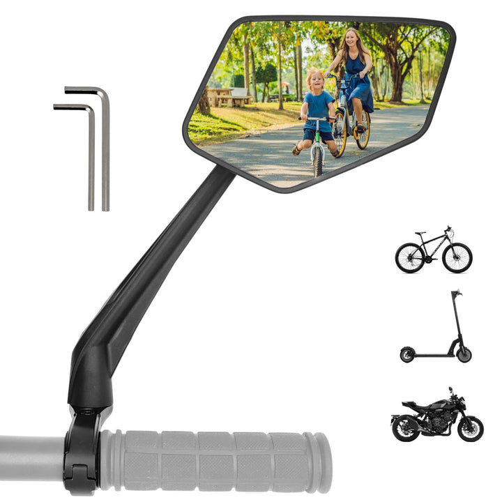 REEZER Fahrradspiegel rechts mit extra grosser Spiegelfläche - 360° verstellbarer Fahrrad Spiegel fü
