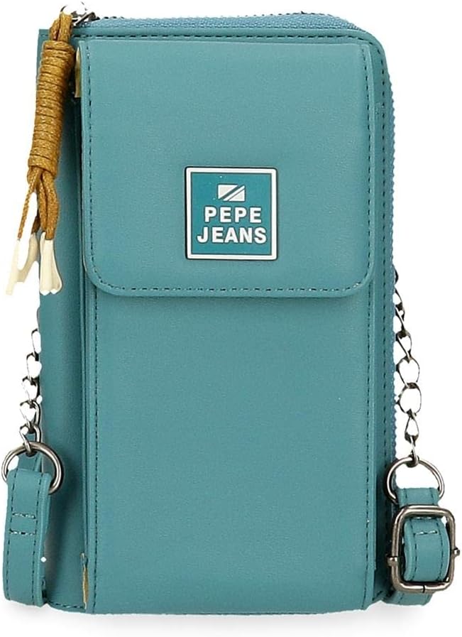 Pepe Jeans Bea Umhängetasche Handyhalter Blau 11x17,5x2,5 cm Kunstleder Bandolera Portamóvil Blau, B