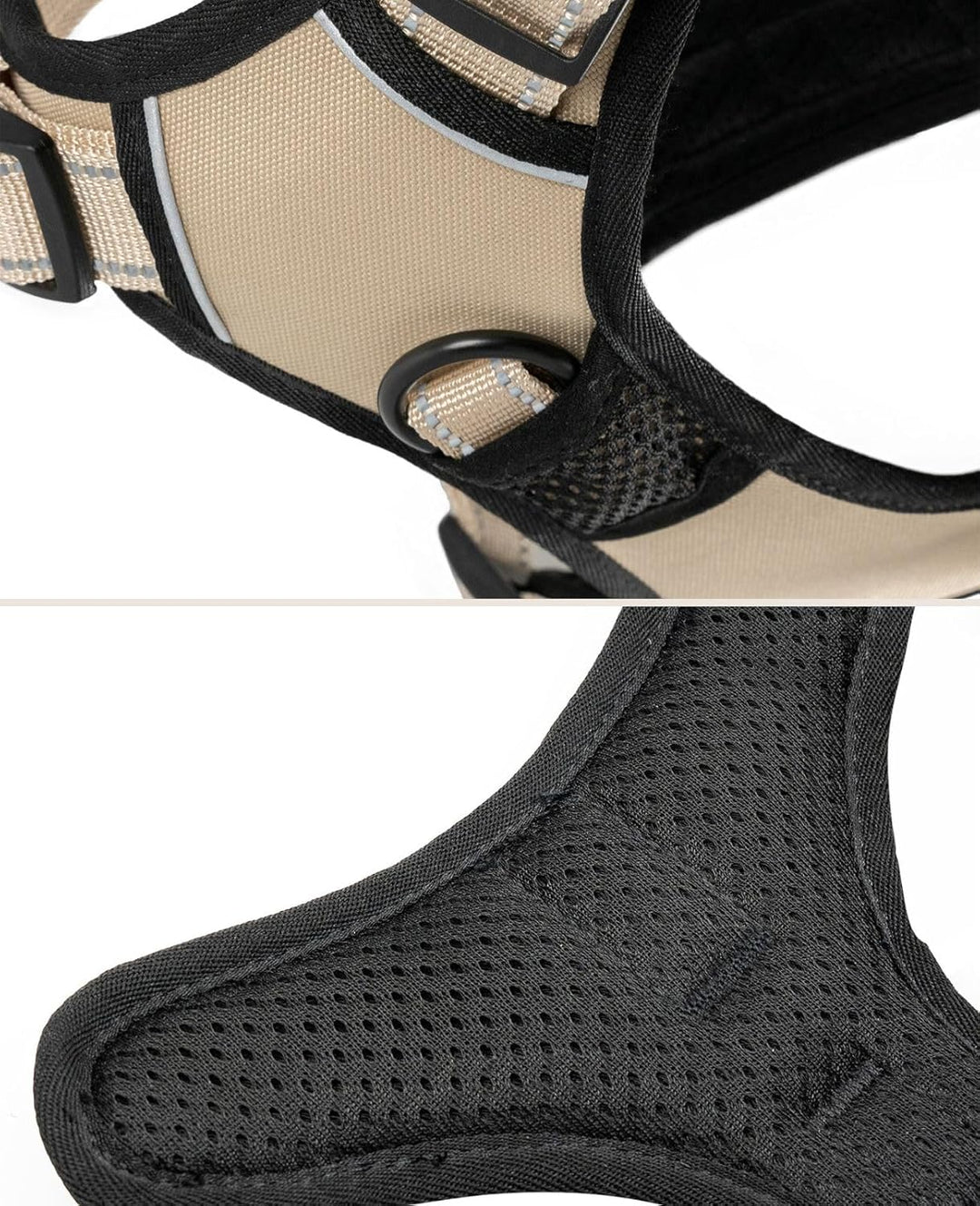 lionto Hundegeschirr gepolstert aus weichem Nylon, Grösse M, reflektierendes Anti Zug Geschirr für H