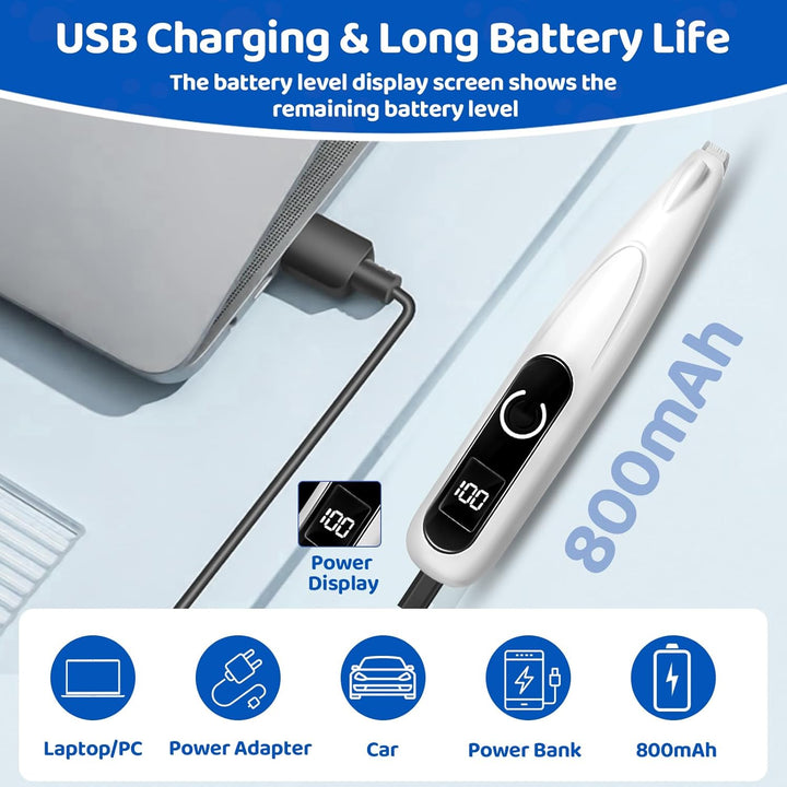 Hundeschermaschine, Pfotentrimmer für Hunde, Haustierhaarschneider mit Led, Kabellos Schermaschine H