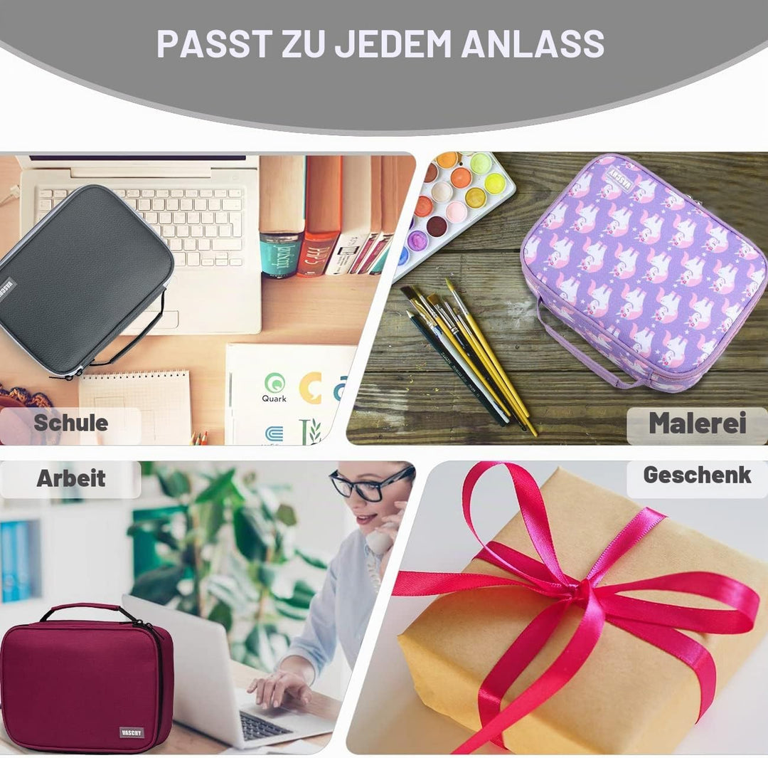 VASCHY Grosse Federmäppchen, Multi Fächer Mäppchen Organizer 72 Stück Etui Schule Federmappe Federta
