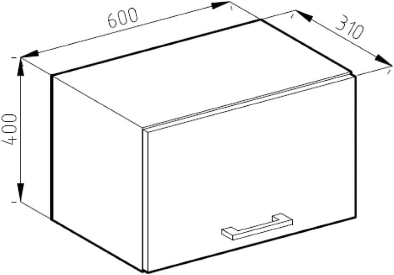 Vicco Hängeschrank R-Line, hängender Küchenschrank, Weiss Landhaus/Anthrazit, 60 cm Flach Weiss Land