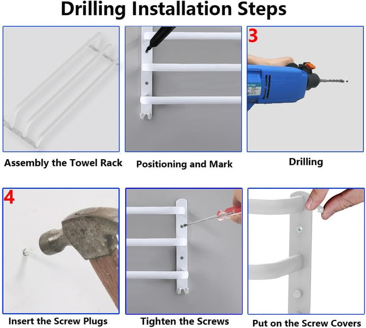 HONPHIER Handtuchhalter Bad 3 Tier Handtuchstange Badezimmer Aluminium Wand-handtuchhalter Handtuchh