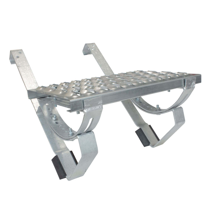 DAPRONA Laufrost Set für Flache Dachziegel, Dachtritte für Schornsteinfeger Silber 60cm, inkl. Monta