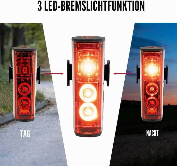 SIGMA Fahrradlicht Set Aura 100/Blaze Link (Silikonhalterung) | Innovative Kopplungsfunktion & Autom