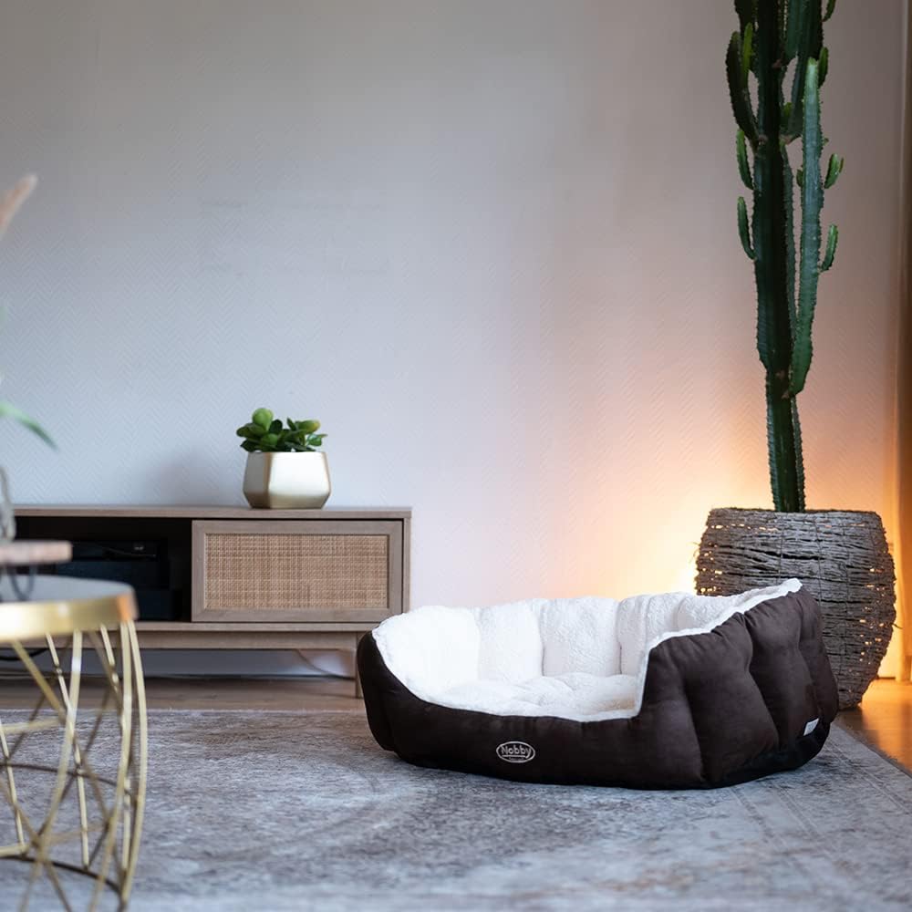 Nobby Komfortbett "TAIKA" braun / wollweiss L x B x H: 65 x 57 x 22 cm