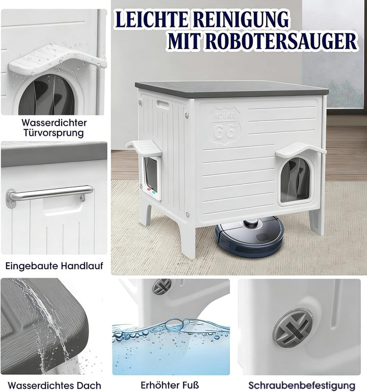 HiCaptain Katzenhaus Outdoor Winterfest Katzen Kunststoff verwildert Outdoor-Katzenhaus Welpenunterk