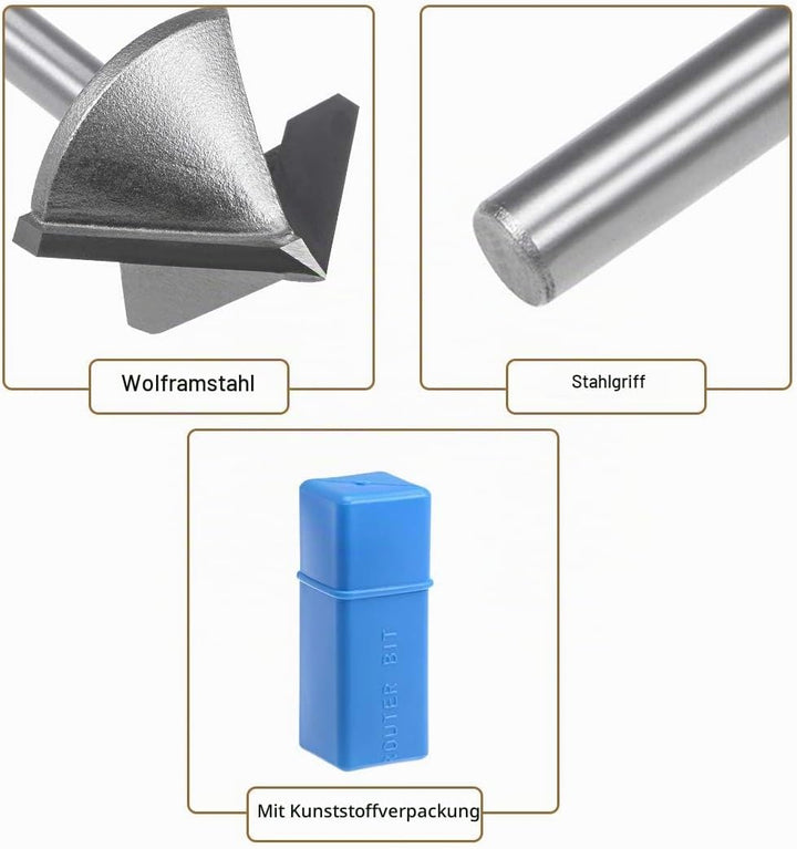 sourcing map 90 Grad V Nut Fräser 32 mm Durchmesser mit 6 mm Schaft Titanstahl bestückter V Nut Bit