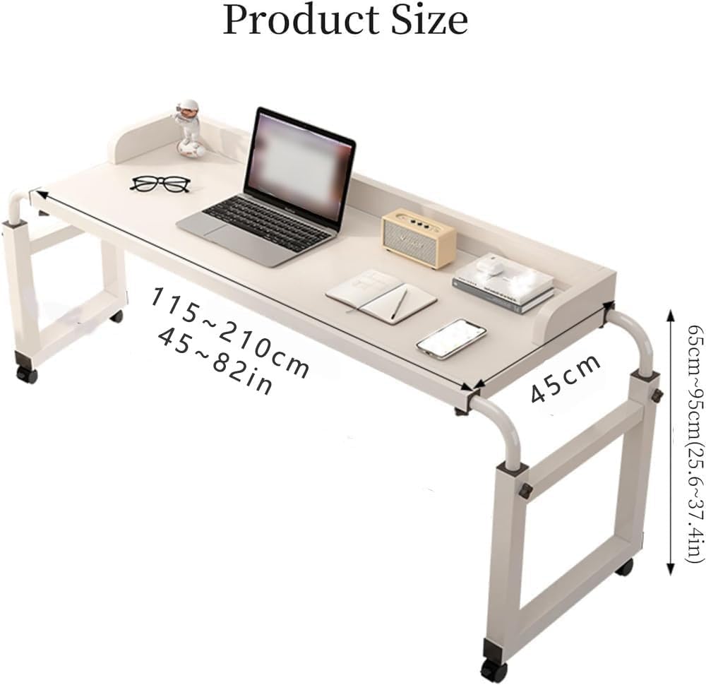 Mobiler Laptop-Rolltisch, Laptoptisch Mit Rollen überbetttisch Funktioniert Als Laptopwagen Computer